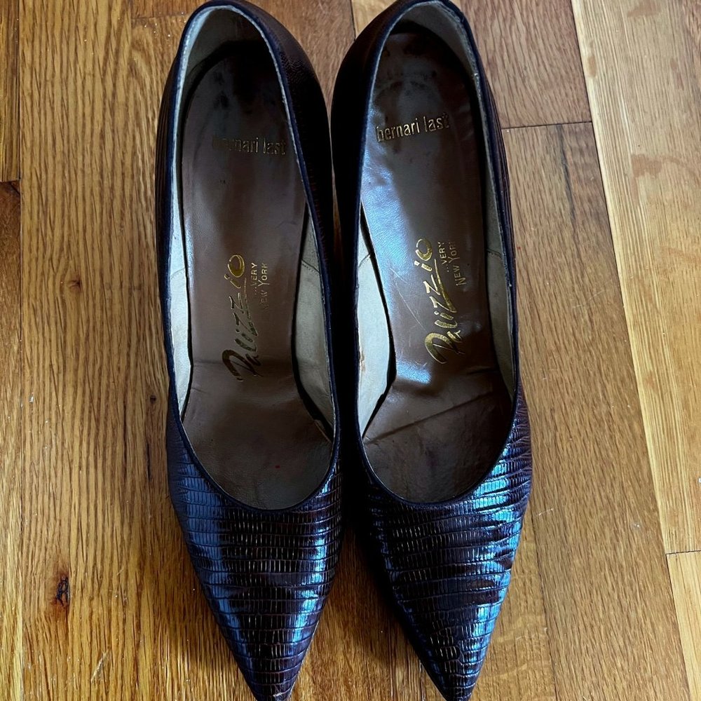 Palizzio reptile pumps, brown, size 9AA